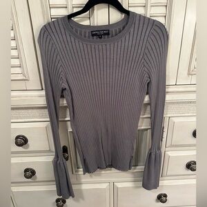 Central Park West Gray Bell Sleeve Sweater, size: M